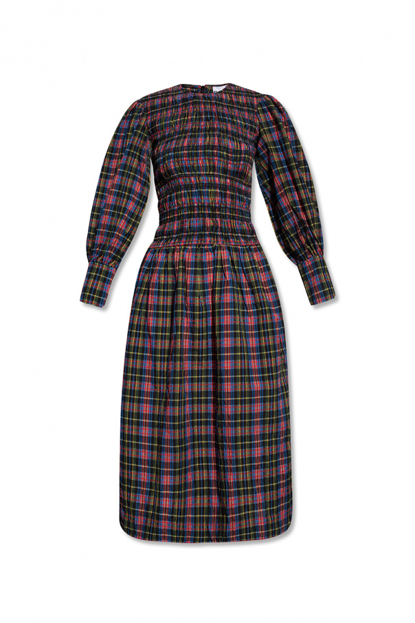 GANNI ワンピース Check Wool Mix Mini Dress F9695 6825 ガニー GANNI GANNI ワンピース Check Wool Mix Mini Dress